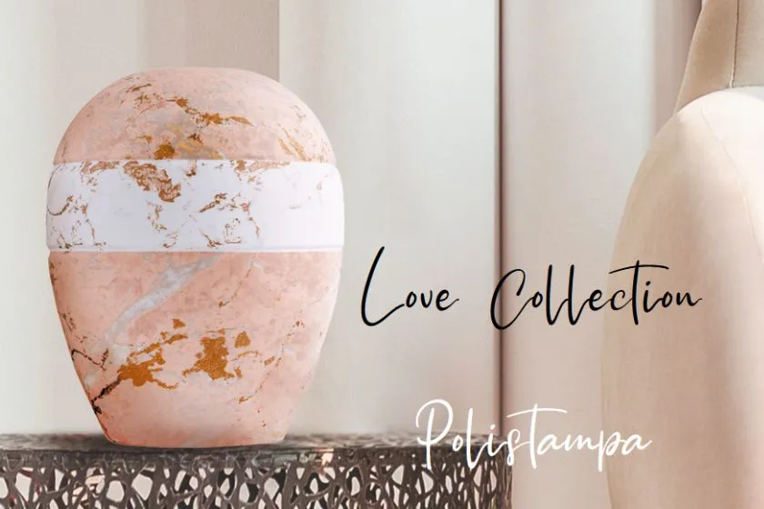 Polistampa urnen van porselein